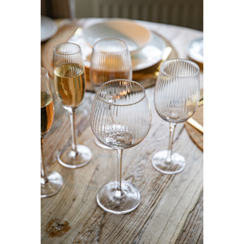 image 1 of BarCraft Handmade Ribbed Gin Glasses Gift Box Set of 2