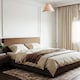 image 7 of Scallop Edge Natural Textured Linen Coolie Lamp Shade with Olive Trims | Green | Olive Green | 1