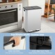 image 9 of COSTWAY 60L Dual Trash Can Bin with 2 Compartments Sliver Silver