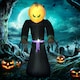 image 2 of HOMCOM 2.1m Inflatable Pumpkin Ghost Head Monster Vampire 6 LED Halloween Blow Up Yard Holiday Decoration