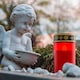 image 2 of GEEZY LED Grave Candles Set of 2 Red Flickering Battery Outdoor Decoration Light