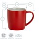 image 3 of Argon Tableware 6x Matt Coloured Coffee Mugs - Red - 350ml - Tea Mug Latte Mug Cappuccino Mug Drinking Mug Red