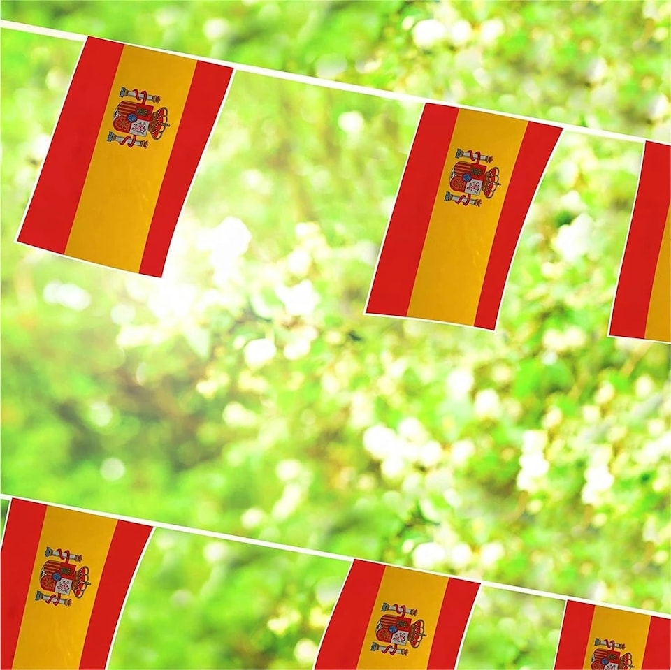 image 1 of Spain Flag Rectangle Party Bunting 10m with 20 Flags