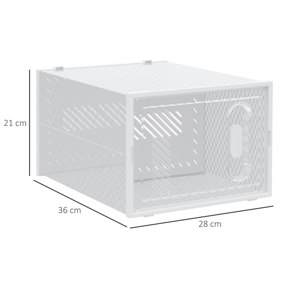 image 1 of HOMCOM 18PCS Stackable Clear Plastic Shoe Storage Box for UK/EU Size 8.5/43