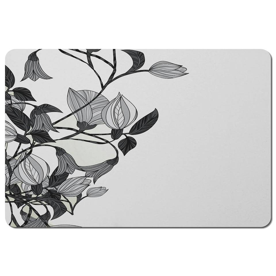 image 1 of Black & White Flower Illustration (Placemat)