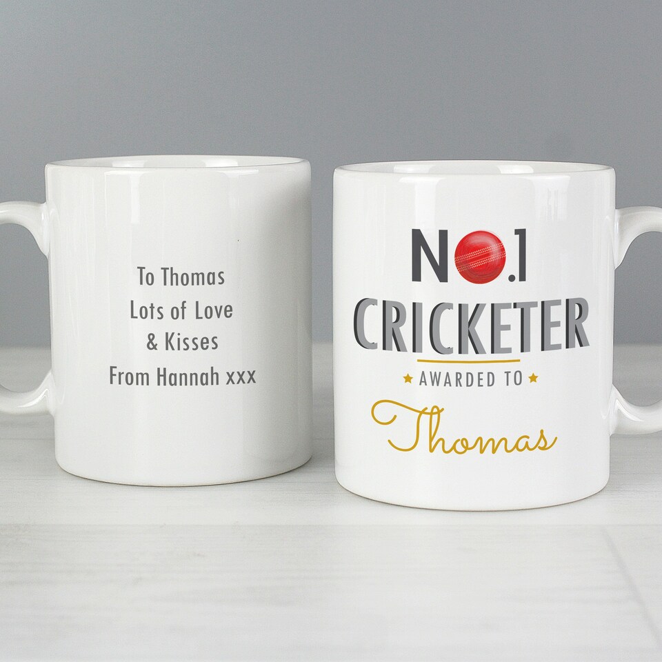 image 1 of Personalised No.1 Cricketer Mug White