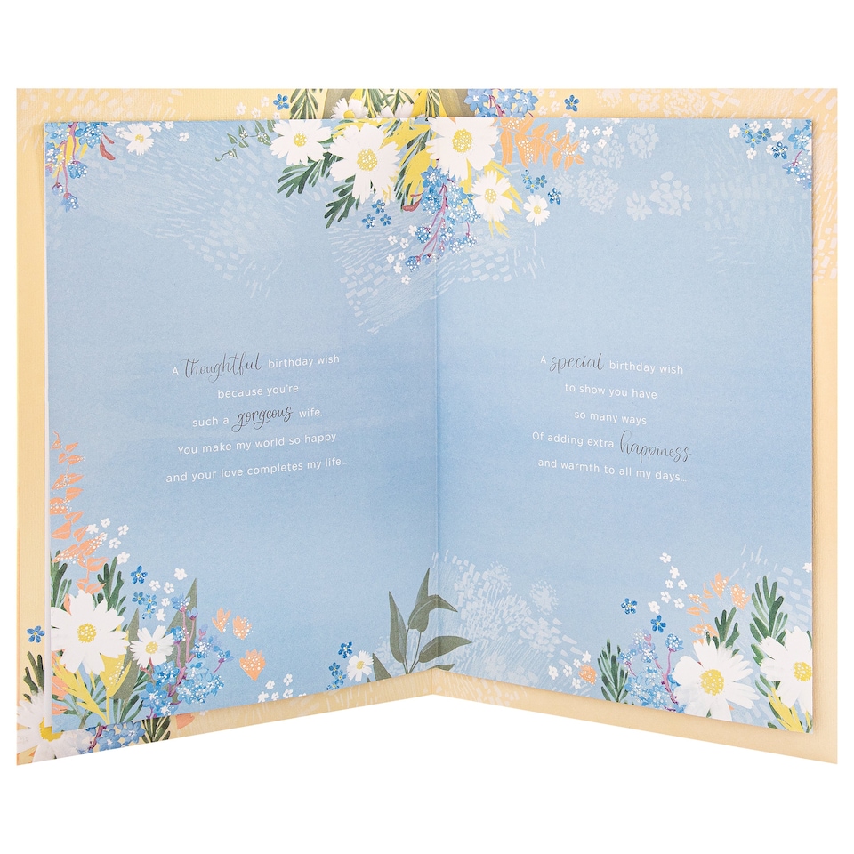 image 1 of Hallmark Birthday Card For Wife - Orange Florals Design And Heartfelt Verse