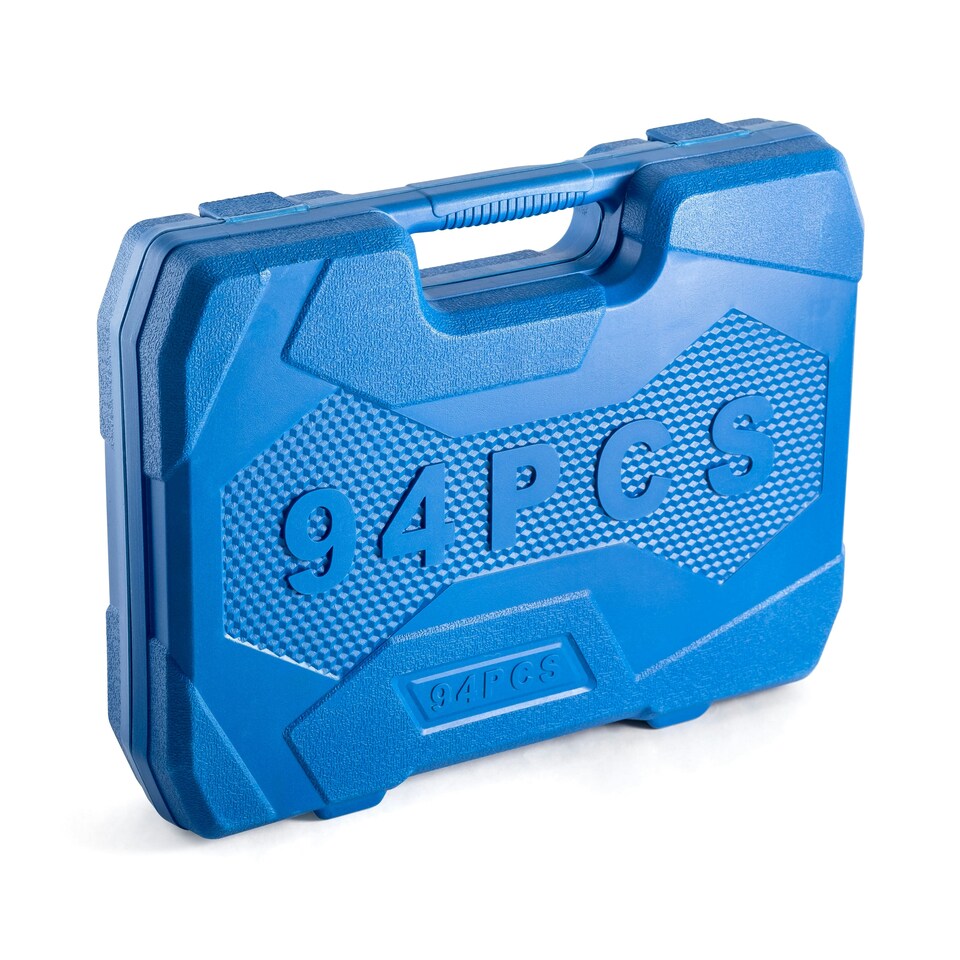 image 1 of 94PC 1/2" & 1/4" SOCKET SET & SCREWDRIVER BIT TORX RATCHET DRIVER CASE TOOL KIT