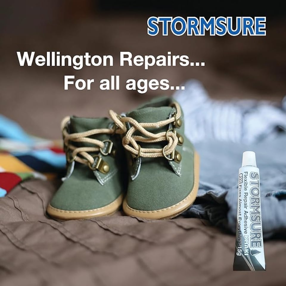 image 1 of Khaki Wellington Boot Repair Kit - Fast, Durable, and Flexible Repairs for Wellington Boot: Great for Splits, Cracks, and Holes