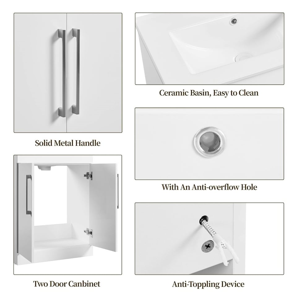 image 1 of Yaheetech Minimalist Bathroom Cabinet with Sink and Door