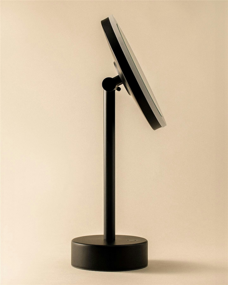 image 1 of Cosmic LED Magnifying Mirror with Durable Robust for Bathroom, Black | Multi