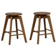 image 1 of COSTWAY Set of 2 Bar Stools Counter Height Chair 360° Swivel Brown