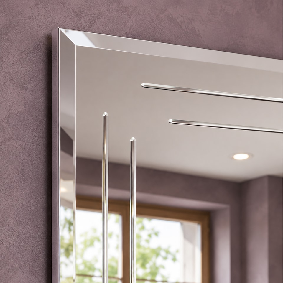 image 1 of Showerdrape Chelsea Rectangular Wall Mounted Frameless Bathroom Mirror 60 x 45cm | Chrome | Mirror | 1