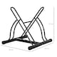 image 5 of HOMCOM Reversible 2 Bike Holding Rack Steel Frame Indoor Outdoor Foot Caps Stand