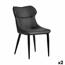 Armchair Black Anthracite Steel 49 x 86 x 60 cm (2 Units) Black