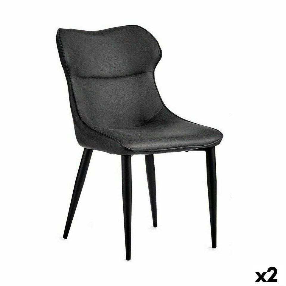 image 1 of Armchair Black Anthracite Steel 49 x 86 x 60 cm (2 Units) Black