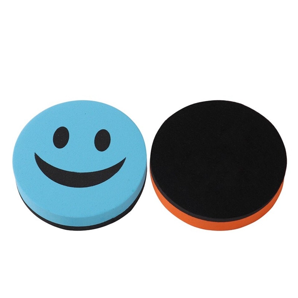 image 1 of Smiley Face Design Magnetic Whiteboard Eraser