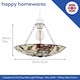 image 5 of Beautiful Stained Glass Tiffany Pendant Lamp Shade with Forest Green Leaves | Multi | Multi-coloured | 1