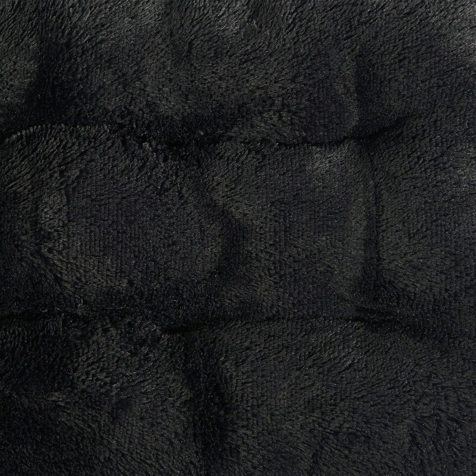image 1 of OHS Soft Cosy Warm Fluffy Pet Dog Cat Large Cushioned Plump Plush Mat, 80x60cm Black | L