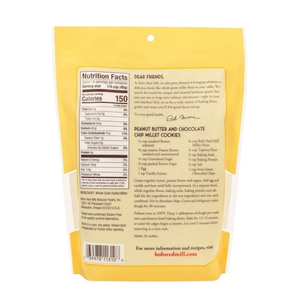 image 1 of Bob's Red Mill Millet Gluten Free Flour 567g | White