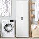 image 5 of COSTWAY Wooden Storage Cabinet with 2 Doors and Adjustable Shelves White