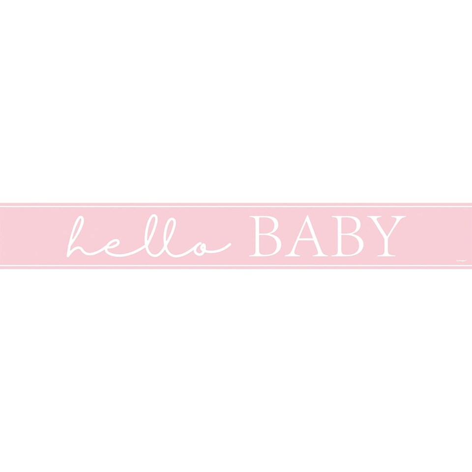 image 1 of Baby Shower Pink Foil Banner 274cm
