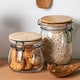 image 5 of Argon Tableware Glass Storage Jar - Wooden Clip Lid - 500ml - Airtight Kitchen Container Round Preserving Jar with White Seal