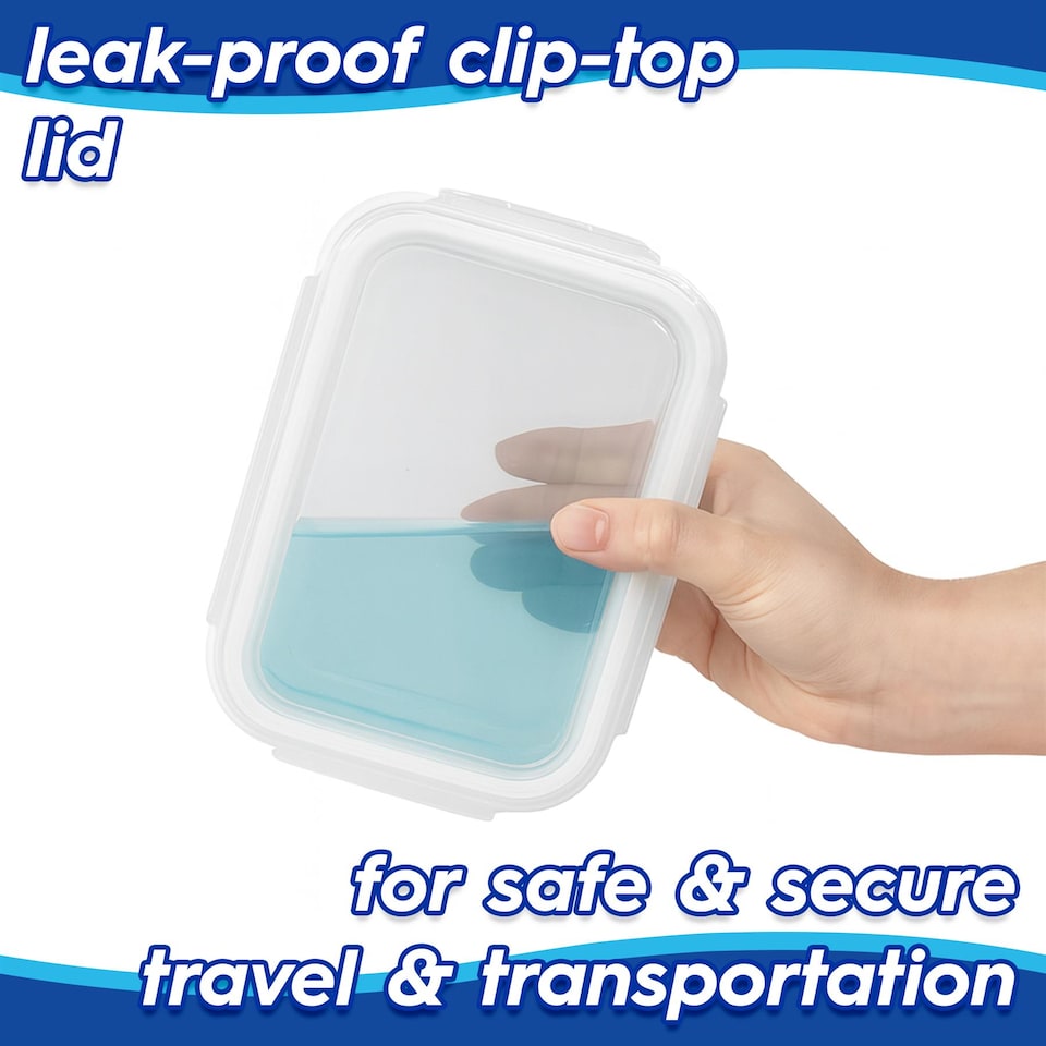 image 1 of Harbour Housewares 10pc Glass Food Storage Containers Set with Lids - 2 Sizes