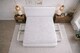 image 3 of Divan Bed Set Headboard and Footboard with Mattress 4ft Small Double White Suede Storage No Drawers