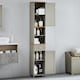 image 2 of Bath Vida Priano 2 Door Tall Bathroom Cabinet With Mirror, Grey & Oak