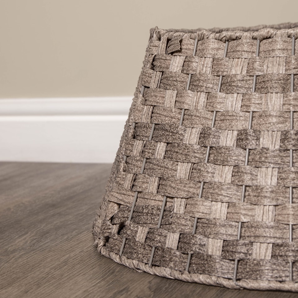 image 1 of 40/58cm Samuel Alexander Medium KD Plastic Wicker Rattan Woven Christmas Tree Skirt in Grey