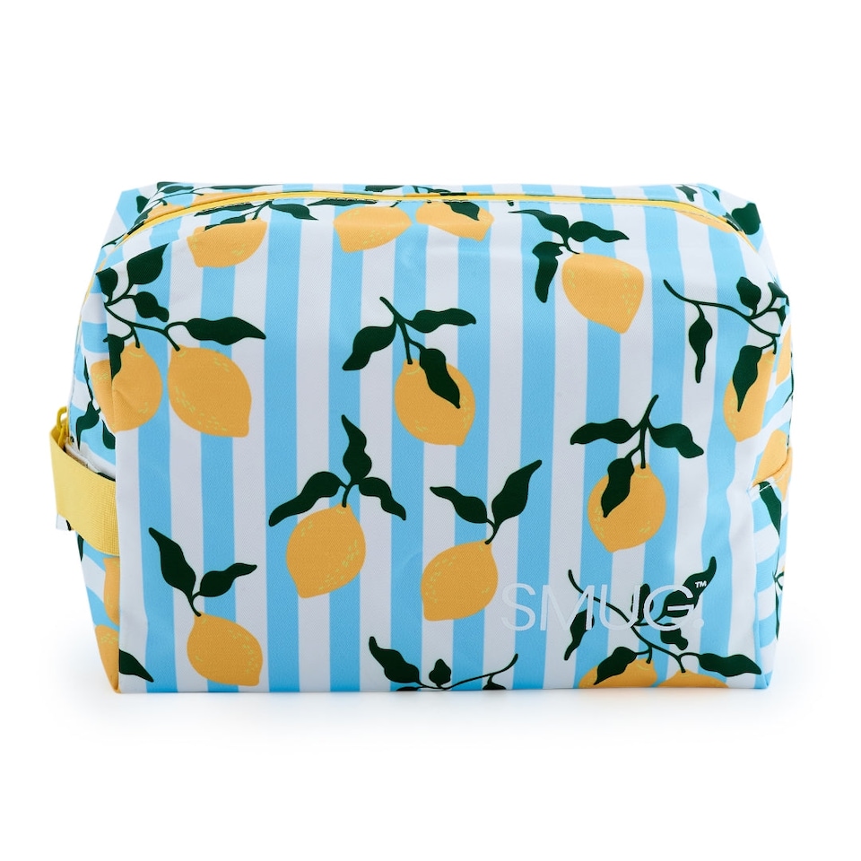 image 1 of SMUG Wash Bag - Lemon Stripe Print