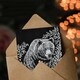 image 3 of Bear in Wildflower Meadow Black White Floral Birthday Greeting Card