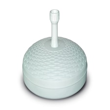 20L Rattan Garden Patio Parasol Base & Umbrella Stand | White | 1