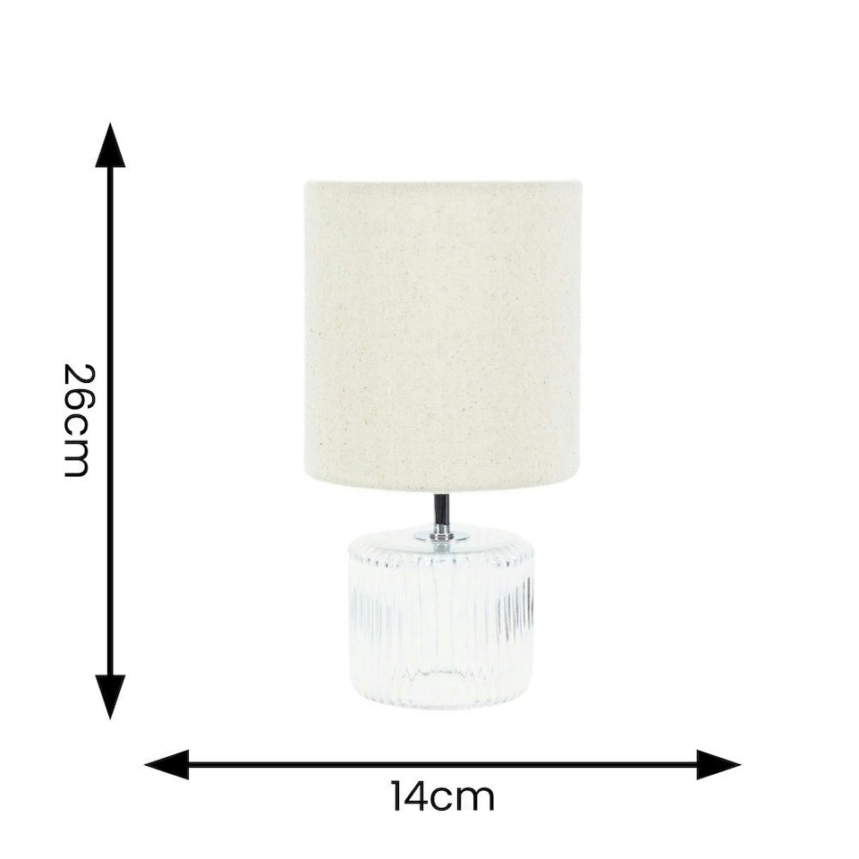 image 1 of ValueLights Betty Pair of Clear Glass Table Lamps with Natural Lamp Shades