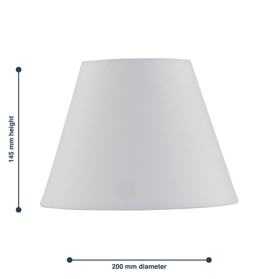 image 1 of Ivory Cotton 20cm Diameter Tapered Fabric Lamp Shade | White | Medium | 1
