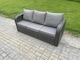 image 5 of Fimous PE Rattan Garden Furniture Sets 7 Seater Outdoor Lounge Sofa Set Square Coffee Table 2 Big Footstool