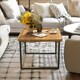 image 4 of 2PC Industrial Square Nesting Coffee Tables Rustic Brown Brown