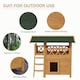image 4 of PawHut Outdoor Cat House Kitten Shelter Puppy Kennel with Balcony Stairs Asphalt Roof, 77 x 50 x 73 cm