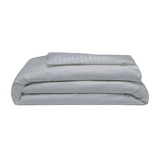 Belledorm 540 Thread Count Satin Stripe Duvet Cover Set - Platinum - Single