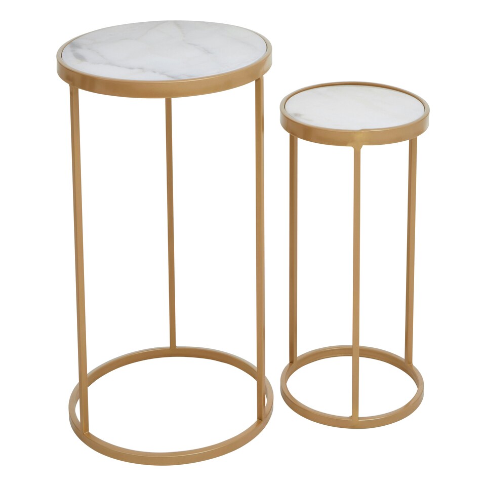 image 1 of Interiors By Premier Elegant Set Of Two Nesting Tables, Versatile Nesting Table For Livingroom, Durable Modern Nesting Tables Gold