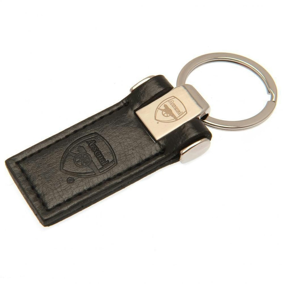 image 1 of Arsenal FC Leather Keyring - Black - One Size