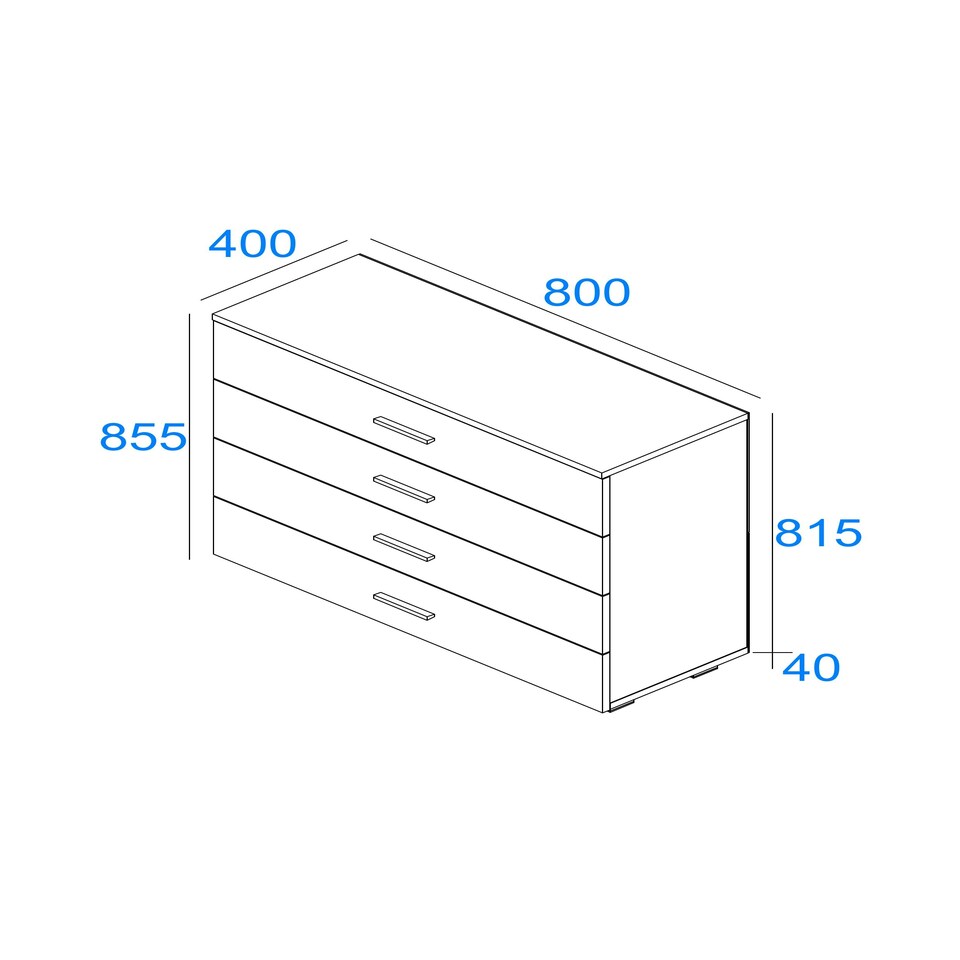 image 1 of Lido, 4 Drawer Chest Of Drawers White