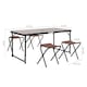 image 5 of Living and Home Outdoor Foldable Picnic Table with 4 Stools, Brown Brown