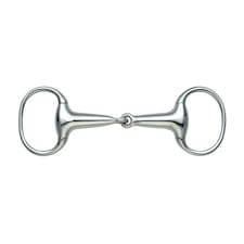Shires Hollow Mouth Horse Eggbutt Snaffle Bit - Light Steel - 5in