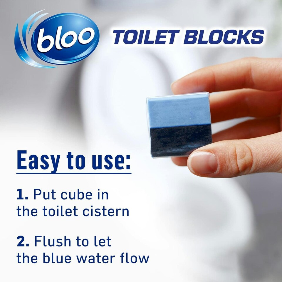 image 1 of Bloo Toilet Blocks Original Blue Clean+Fresh with Fresh Fragrance, 4x50g, 7 pack | Multi | 7 Pack | 7