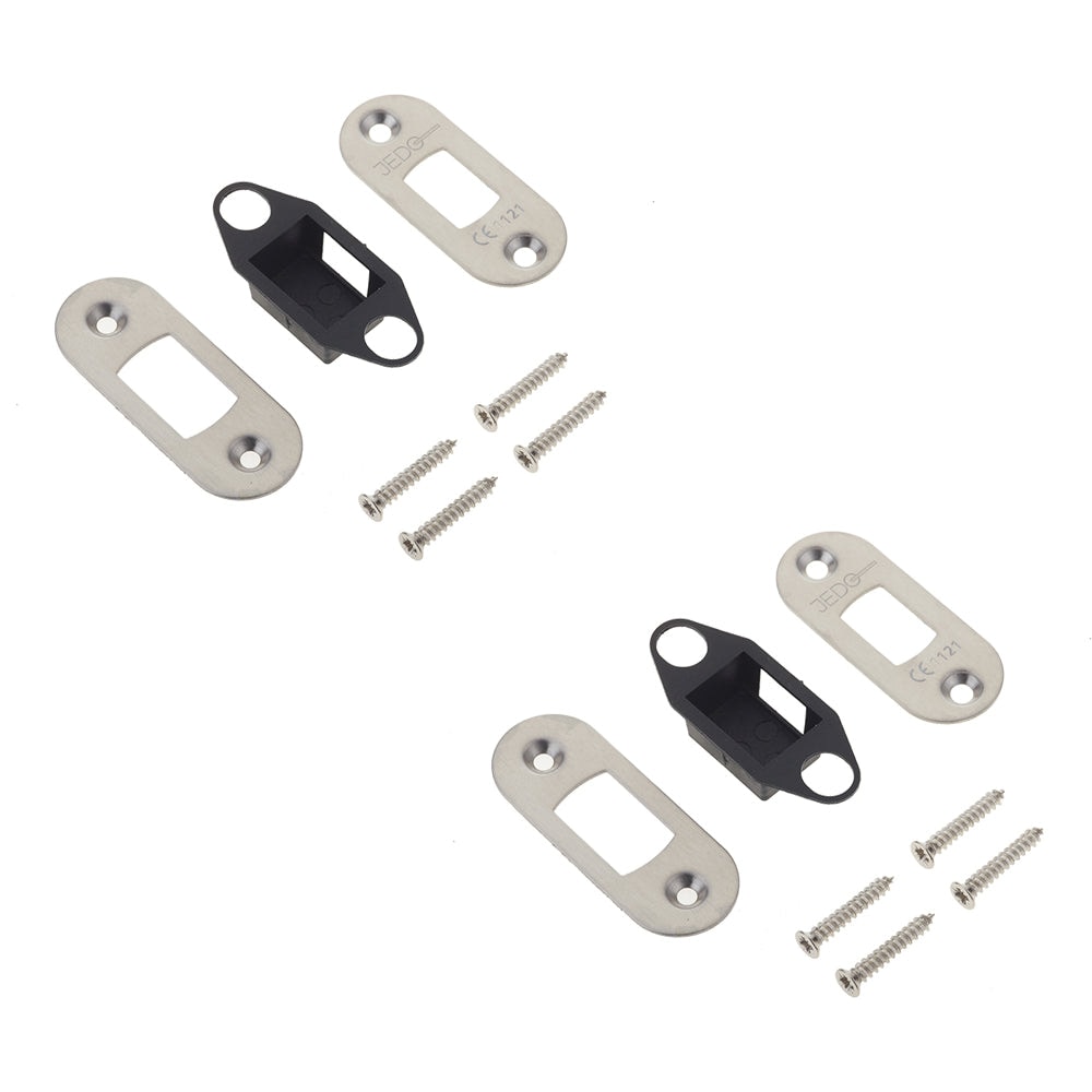 2 PACK Heavy Duty Tubular Deadbolt Radiused Accessory Packs in Satin Stainless Steel - Door Bolt