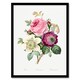image 1 of Pierre Joseph Redoute Framed Wall Art Anemone and Cabbage Rose Flower Home Décor