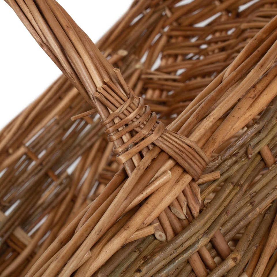 image 1 of Small Unpeeled Willow Garden Trug Basket | Brown | Brown | Small