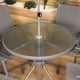 image 7 of Samuel Alexander Outdoor 4 Seater Round Glass Top Table and Chairs Patio Set with Parasol in Grey